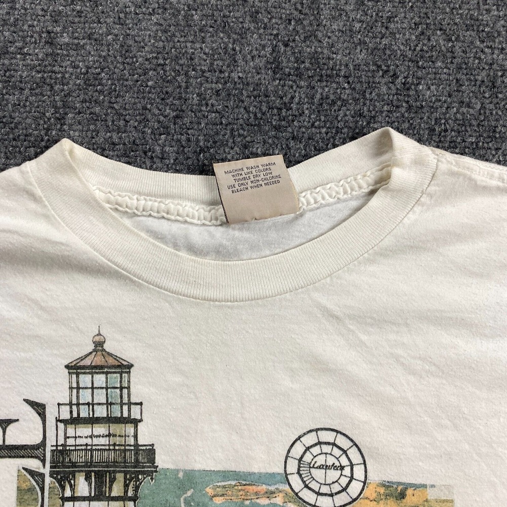 Vintage Aeropostale Shirt Men's Large White Graphic Crew Neck 100% Cotton USA - Picture 5 of 14